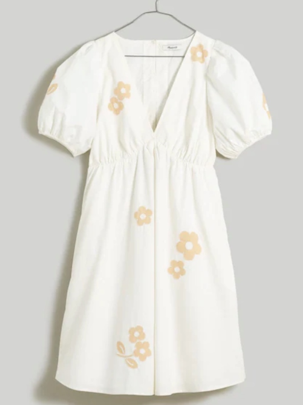 Madewell Anamarie Mini Dress In Bright Ivory Floral Embroidery Sz 2 100% Cotton - Picture 5 of 16